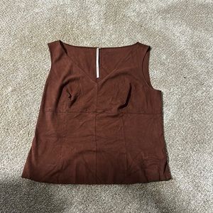 Max studio cowboy brown suede top